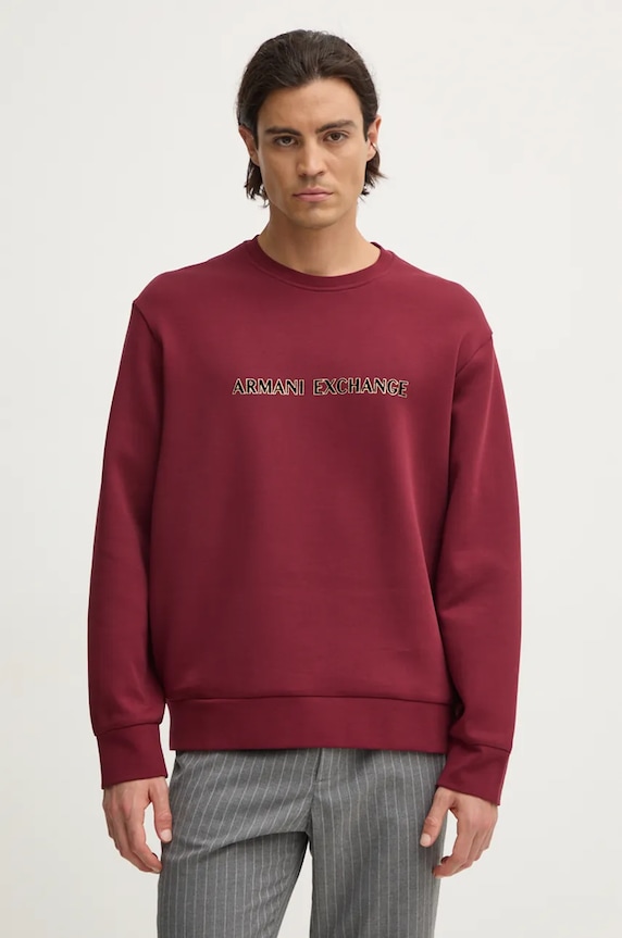 Mikina Armani Exchange s elastanom burgundské XM000082.AF10818