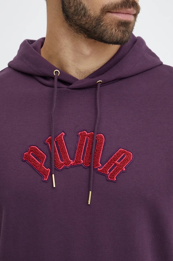 Puma pamut melegítőfelső Classics Play Paris Hoodie 626766 lila