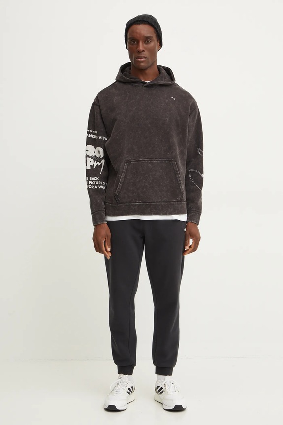 Puma hanorac de bumbac UNTERGRUND 626664 negru AW24