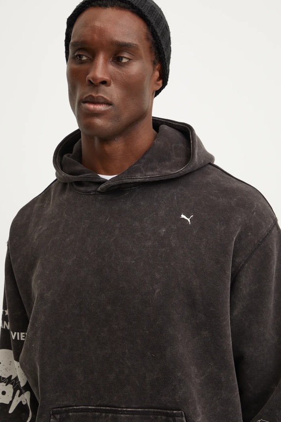 Puma hanorac de bumbac UNTERGRUND 626664 negru