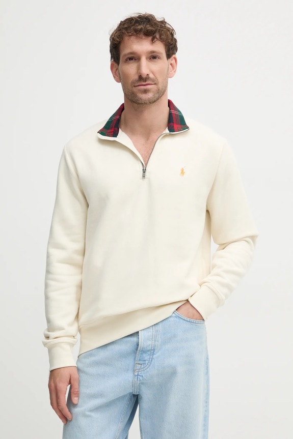 Mikina Polo Ralph Lauren bez kapuce béžová 710952257
