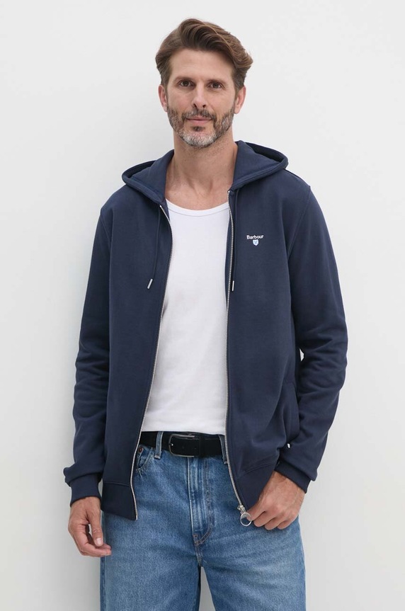 Barbour bluza bawełniana bawełna granatowy MOL0649