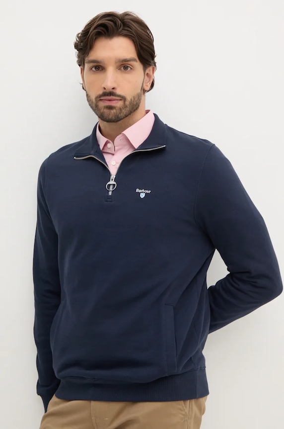 Barbour bluza bawełniana bawełna granatowy MOL0642