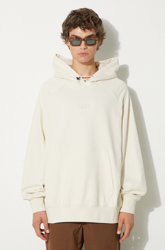 Vans cotton sweatshirt Premium Classics LX Hoodie Fleece cotton beige VN000GZ189F1