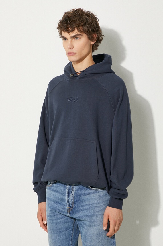 Vans cotton sweatshirt Premium Classics LX Hoodie Fleece navy VN000GZ1D6Q1