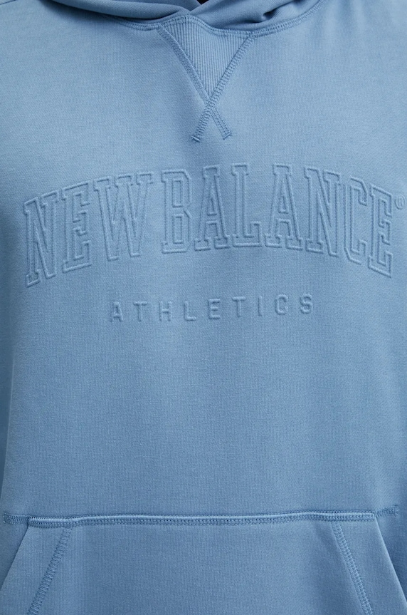 New Balance bluza bawełniana MT43500HEB niebieski