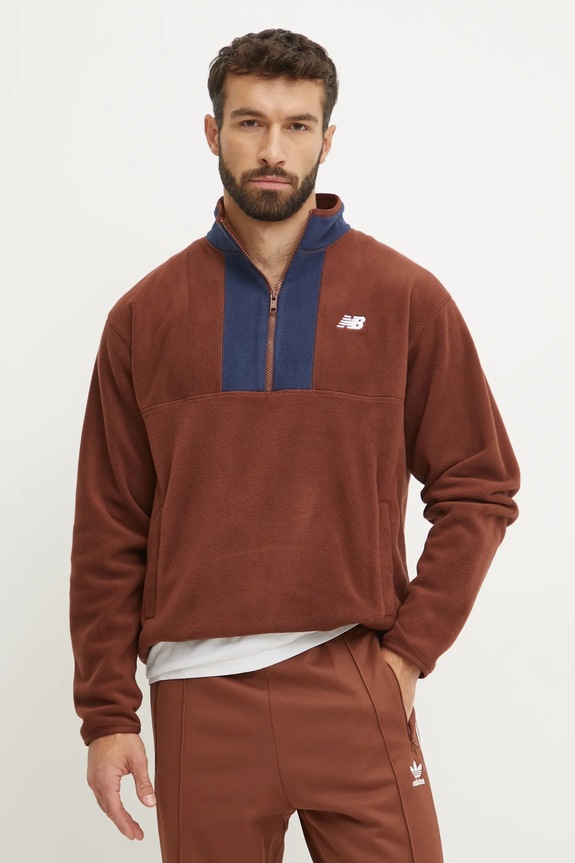 New Balance felpa in pile senza marrone MT43518ROK