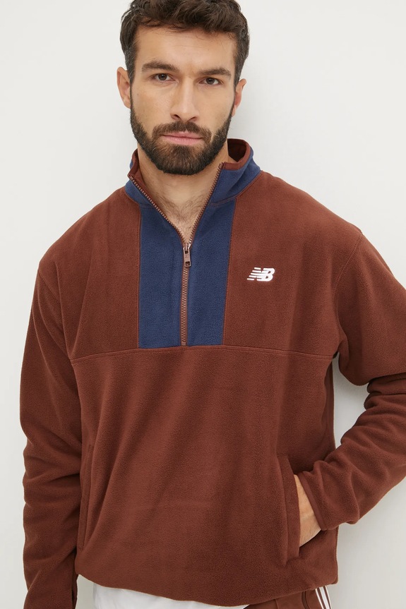 New Balance felpa in pile marrone MT43518ROK