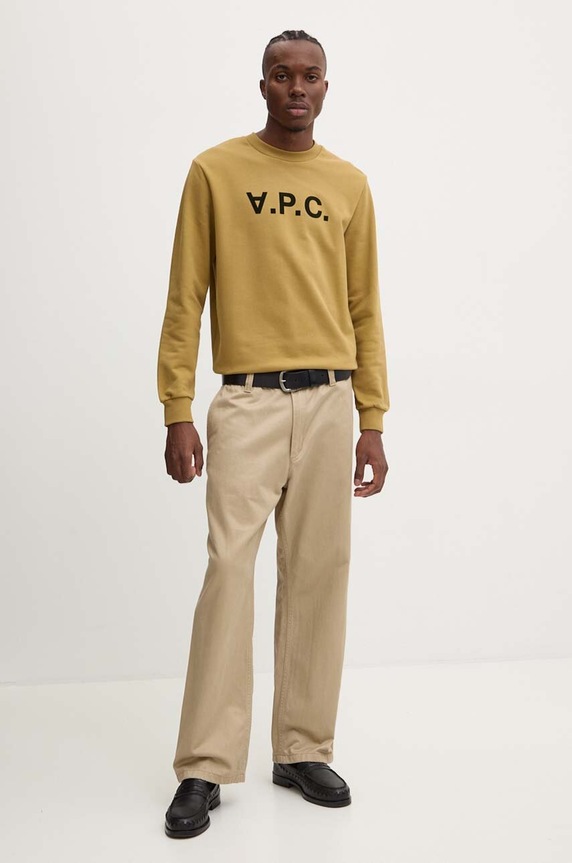 Bavlnená mikina A.P.C. sweat standard grand vpc GOTS COHBN.M27907 žltá AW24