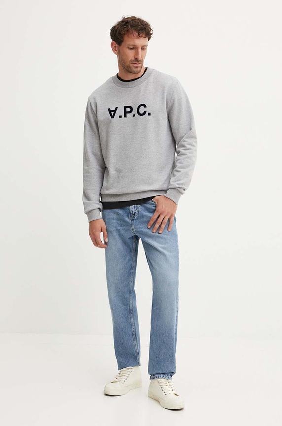 Бавовняна кофта A.P.C. sweat standard grand vpc GOTS COHBN.M27907 сірий AW24