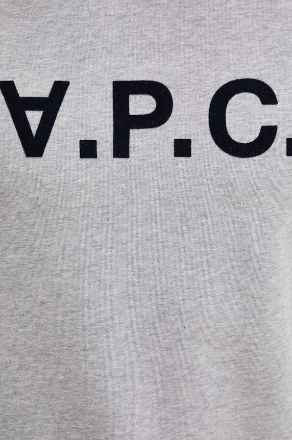 Βαμβακερή μπλούζα A.P.C. hoodie standard grand vpc GOTS COHBN.M27908 γκρί