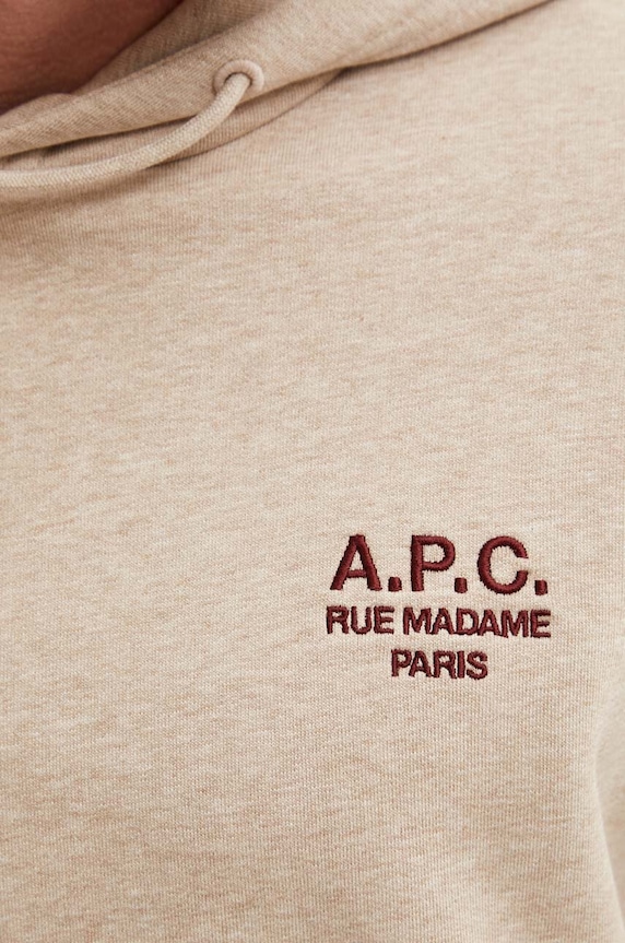 A.P.C. sweatshirt hoodie standard rue madame GOTS COHBV.M27914 beige