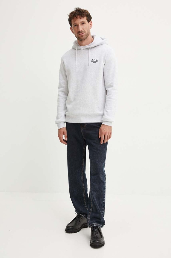Суичър A.P.C. hoodie standard rue madame GOTS COHBV.M27914 сив SS25