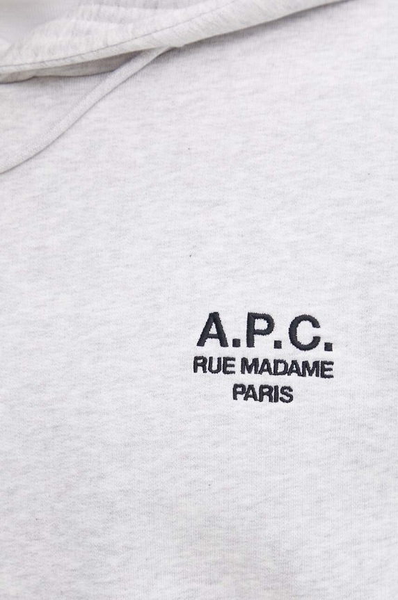 Суичър A.P.C. hoodie standard rue madame GOTS COHBV.M27914 сив