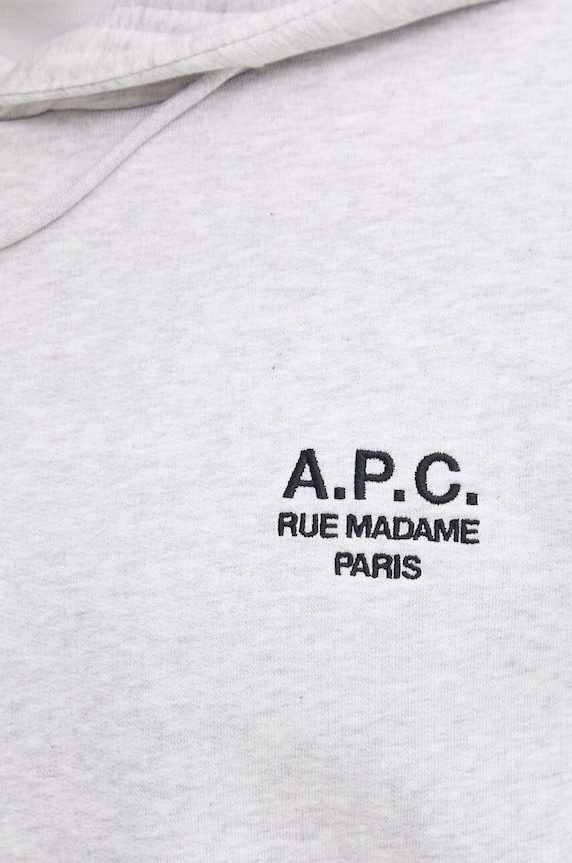 Суичър A.P.C. hoodie standard rue madame GOTS COHBV.M27914 сив