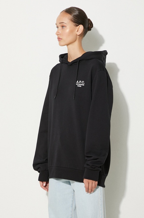A.P.C. sweatshirt hoodie standard rue madame GOTS COHBV.M27914 black