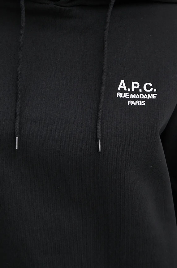 A.P.C. bluza hoodie standard rue madame GOTS COHBV.M27914 negru