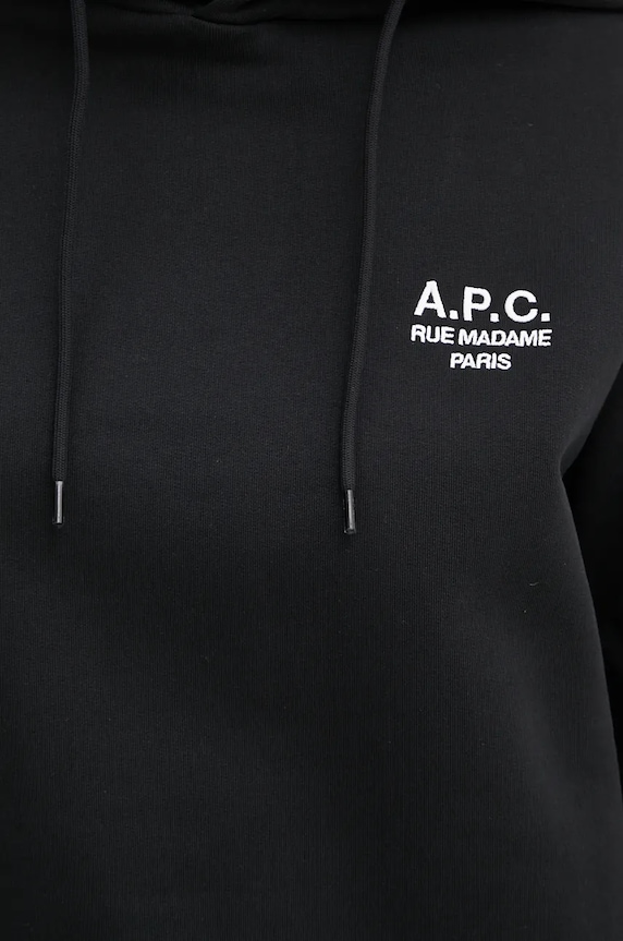 A.P.C. bluza hoodie standard rue madame GOTS COHBV.M27914 negru