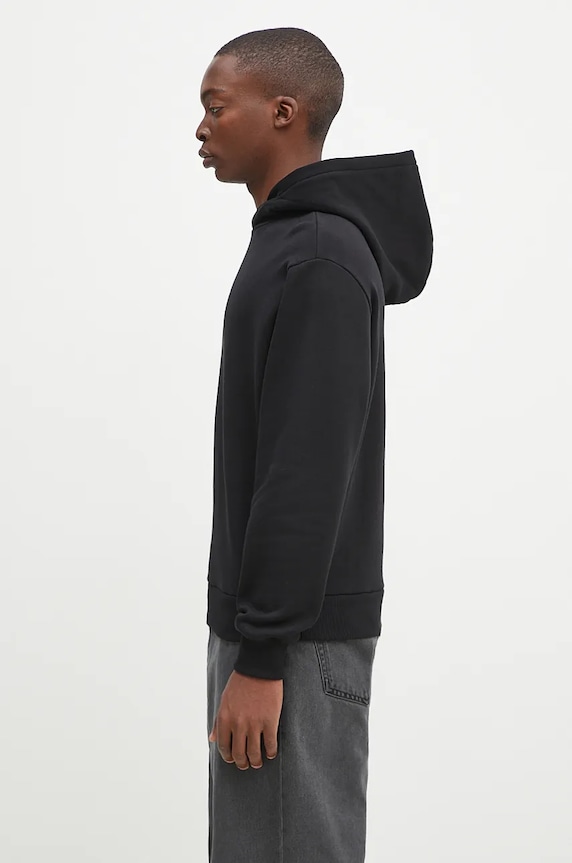 A.P.C. bluza bawełniana hoodie boxy micro logo GOTS COHBX.H27911 czarny AW24