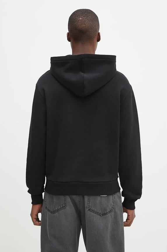 Odzież A.P.C. bluza bawełniana hoodie boxy micro logo GOTS COHBX.H27911 czarny