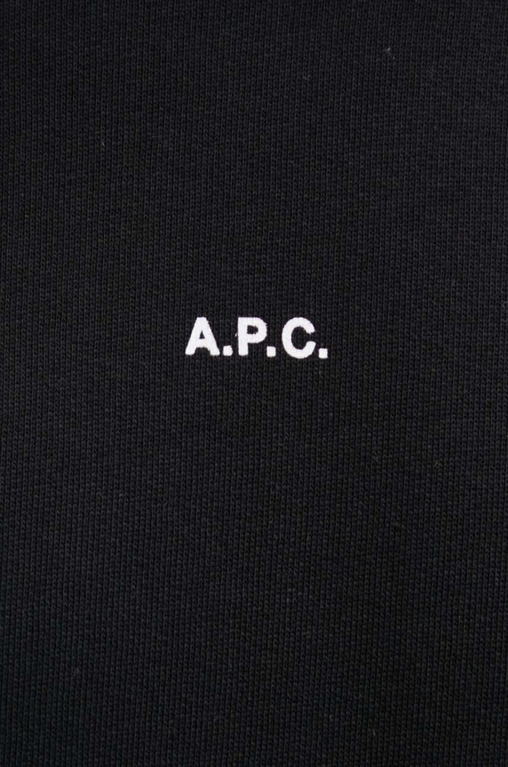 A.P.C. hanorac de bumbac hoodie boxy micro logo GOTS COHBX.H27911 negru