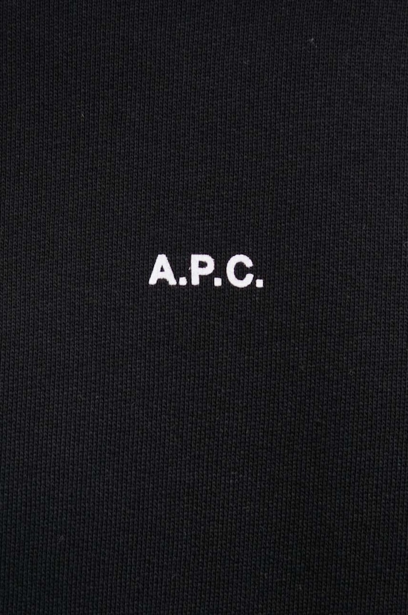 A.P.C. hanorac de bumbac hoodie boxy micro logo GOTS COHBX.H27911 negru