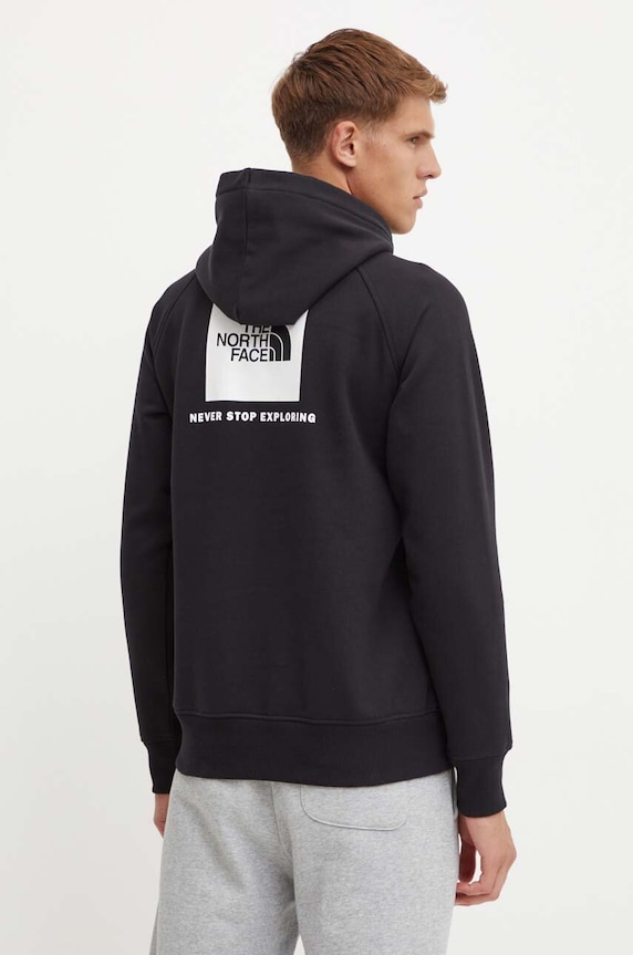 The North Face bluza Raglan Redbox Hoodie print negru NF0A89F9KY41