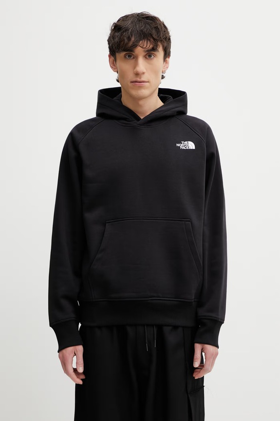 Суичър The North Face Raglan Redbox Hoodie надпис черен NF0A89F9KY41