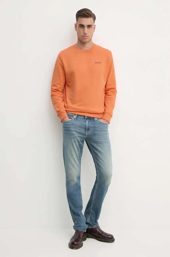 Pepe Jeans bluza SAM CREW PM582703 pomarańczowy AW24