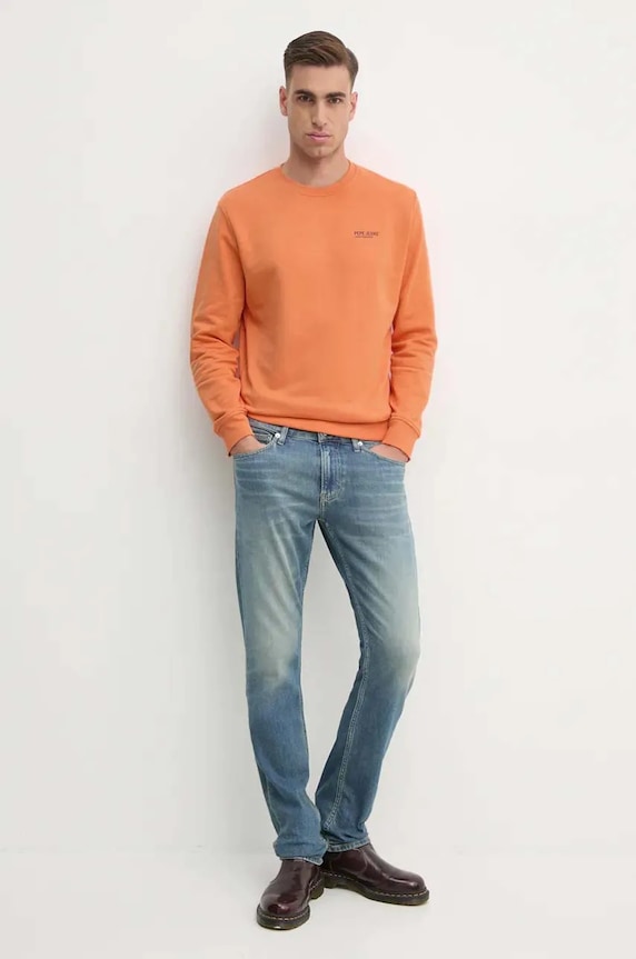 Pepe Jeans bluza SAM CREW PM582703 pomarańczowy AW24