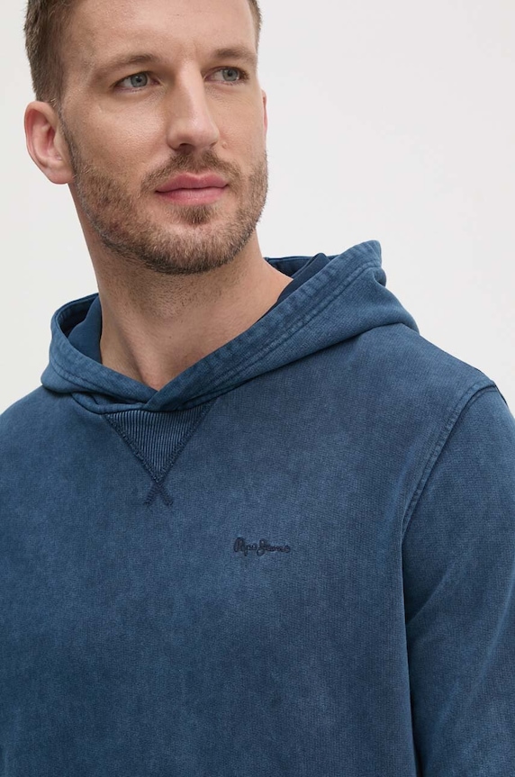 Bavlnená mikina Pepe Jeans SILVERTON HOODIE tmavomodrá PM582713