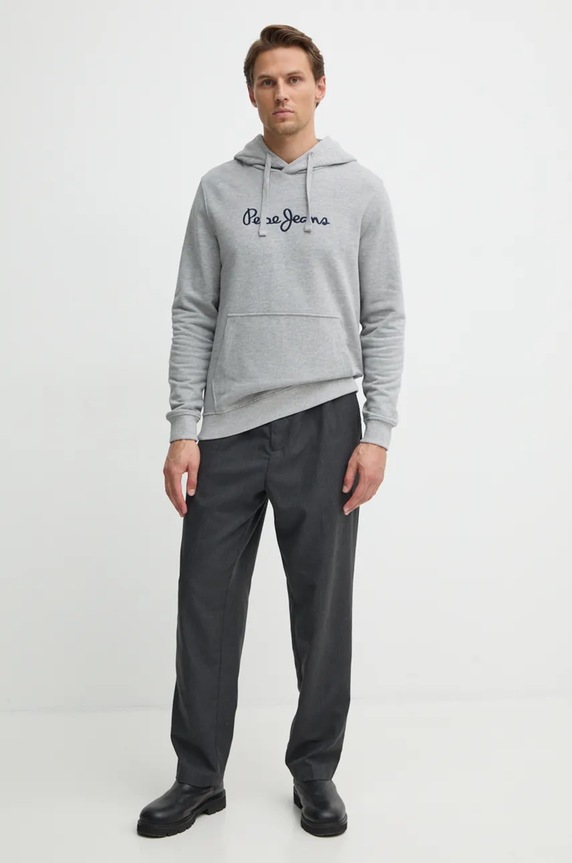 Хлопковая кофта Pepe Jeans NEW JOE HOODIE PM582716 серый AW24