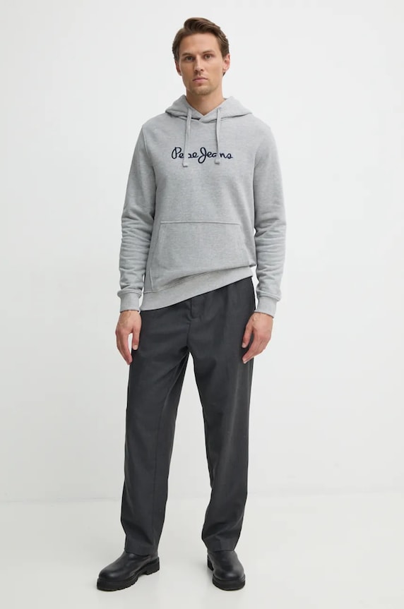 Бавовняна кофта Pepe Jeans NEW JOE HOODIE PM582716 сірий AW24