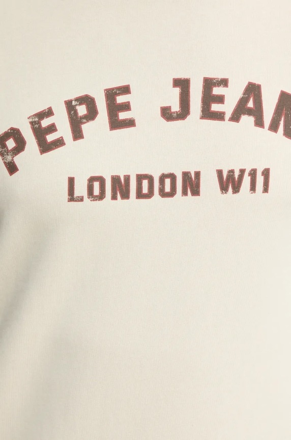 Pepe Jeans hanorac de bumbac ALDRIDGE CREW PM582738 bej