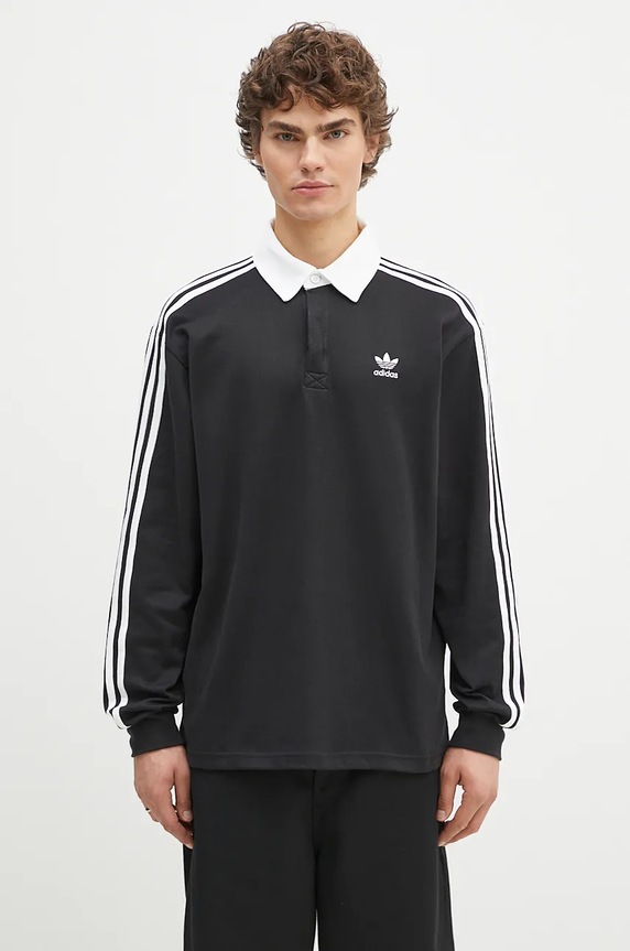 adidas Originals cotton longsleeve top Adicolor relaxed black IZ4806