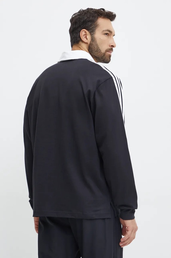 Oblečení Bavlněné tričko s dlouhým rukávem adidas Originals Adicolor IZ4806 černá