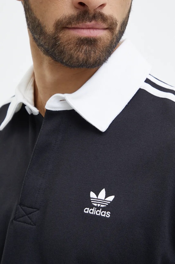 Bavlněné tričko s dlouhým rukávem adidas Originals Adicolor IZ4806 černá