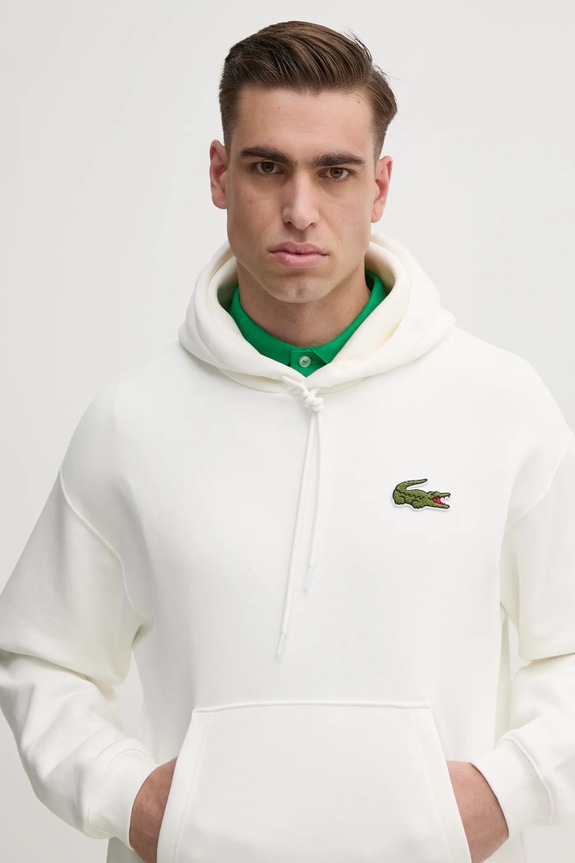 Bavlněná mikina Lacoste bílá SH2754