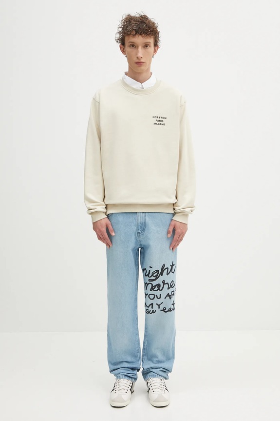 Drôle de Monsieur bluza bawełniana PERM.SW149.CO127.MT beżowy