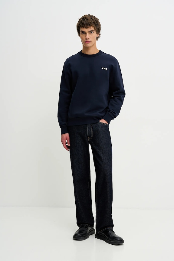 A.P.C. bluza bawełniana Boxy Petit Vpc COHBR.H27916.TIQ granatowy AW24