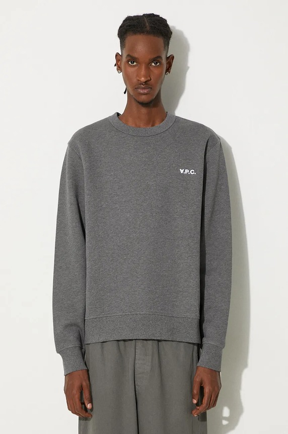 Суичър A.P.C. Boxy Petit Vpc изчистен сив COHBR.H27916.TPR