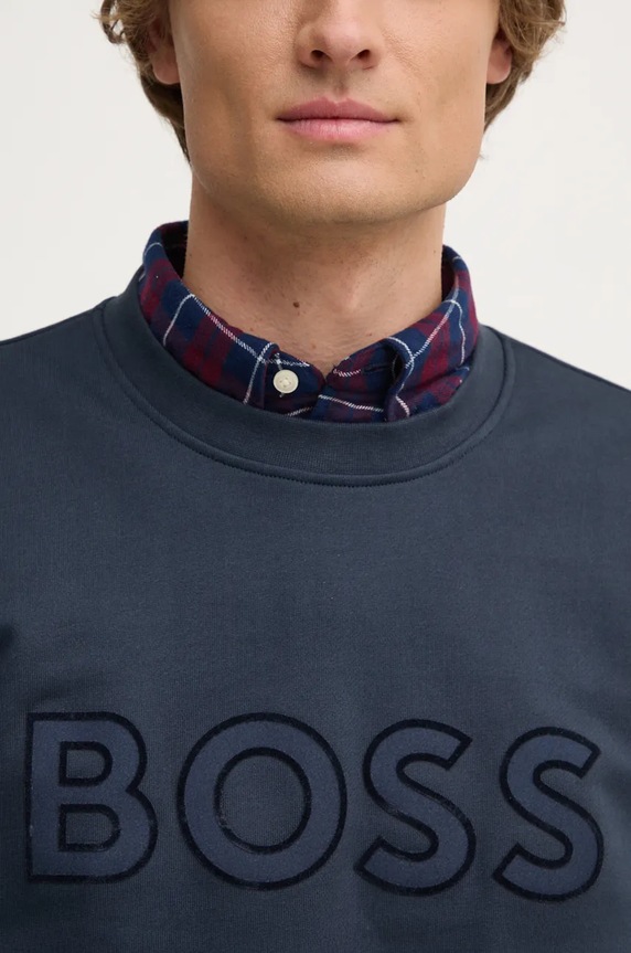 BOSS bluza bawełniana 50524360 granatowy