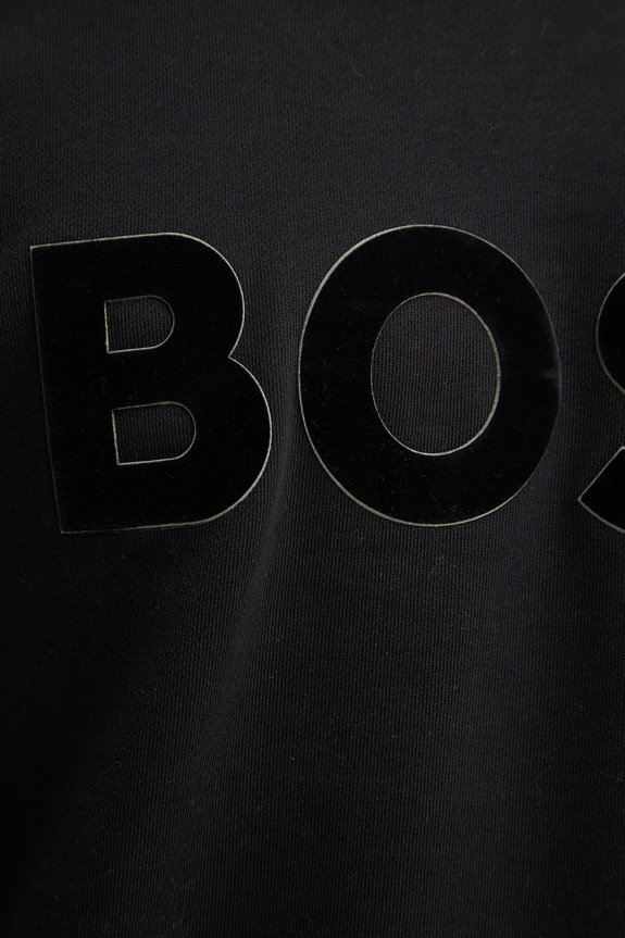 Βαμβακερή μπλούζα BOSS 50524360 μαύρο