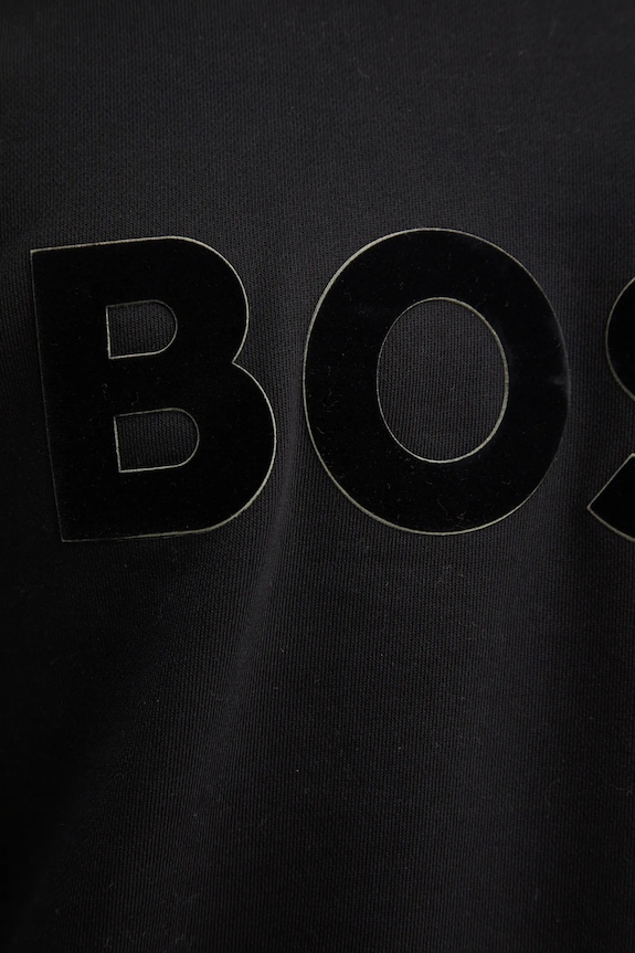 Βαμβακερή μπλούζα BOSS 50524360 μαύρο
