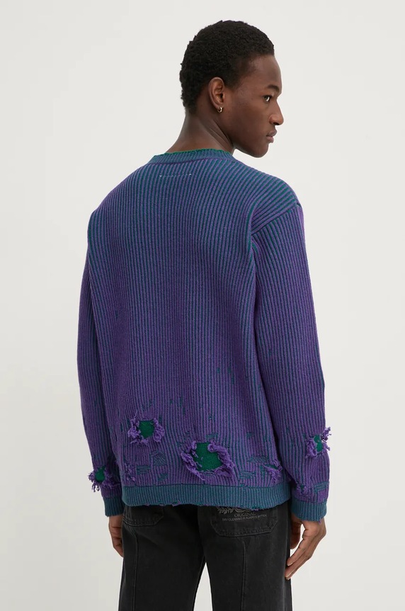 MM6 Maison Margiela sweter wełniany fioletowy SH2HL0013.M13076