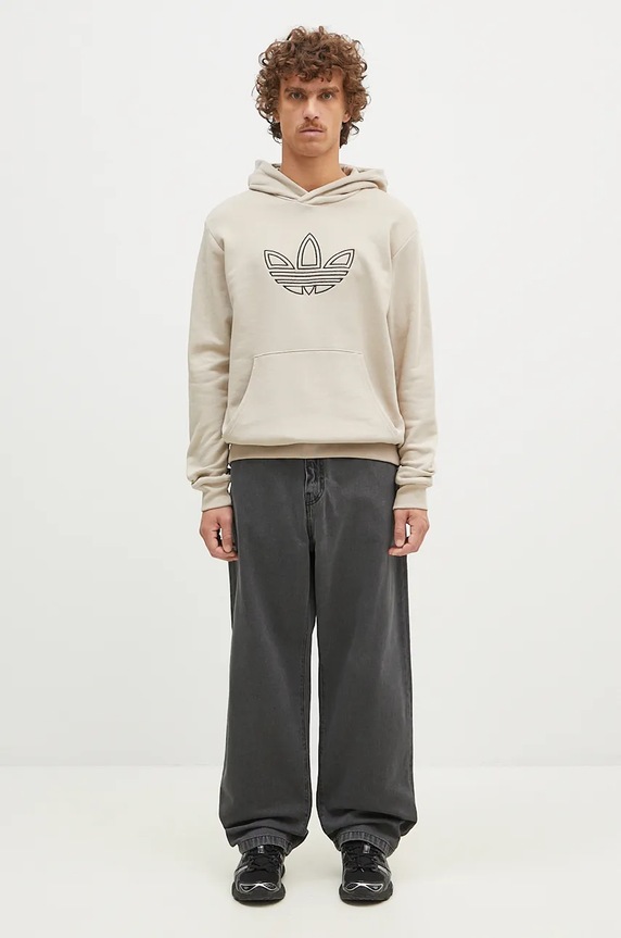 adidas Originals cotton sweatshirt Outline Hoodie JJ1505 beige