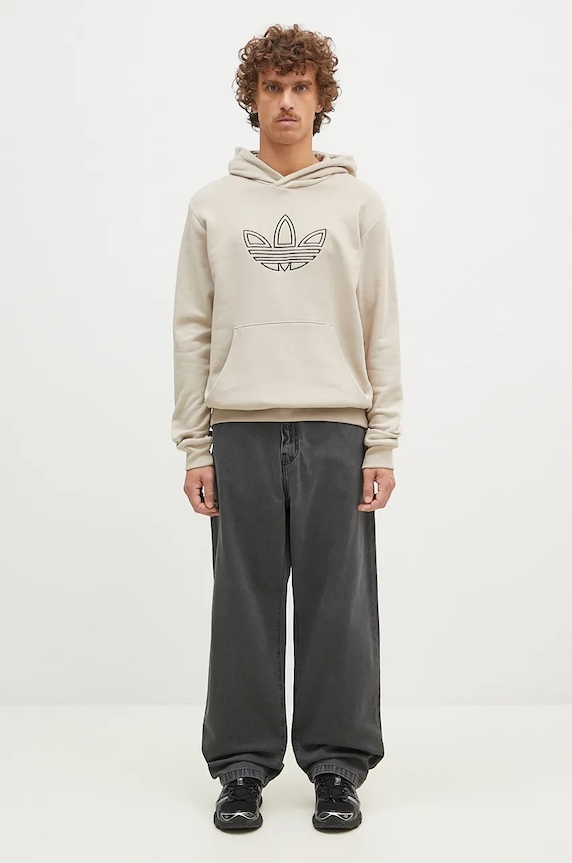 adidas Originals cotton sweatshirt Outline Hoodie JJ1505 beige