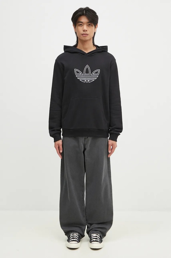 adidas Originals bluza bawełniana Outline Hoodie JJ1506 czarny