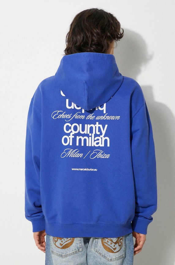 Dukserica Marcelo Burlon MBCM Slogan Comfort Hoodie s kapuljačom plava CMBB106F24FLE0064501