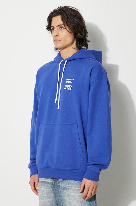 Dukserica Marcelo Burlon MBCM Slogan Comfort Hoodie plava CMBB106F24FLE0064501